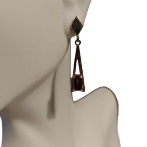 Avon Dangle Purple Stone Earrings VTG 1 1/2"